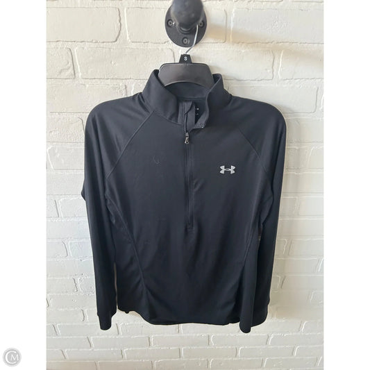 Athletic Top Long Sleeve Collar By Under Armour In Black, Size: M