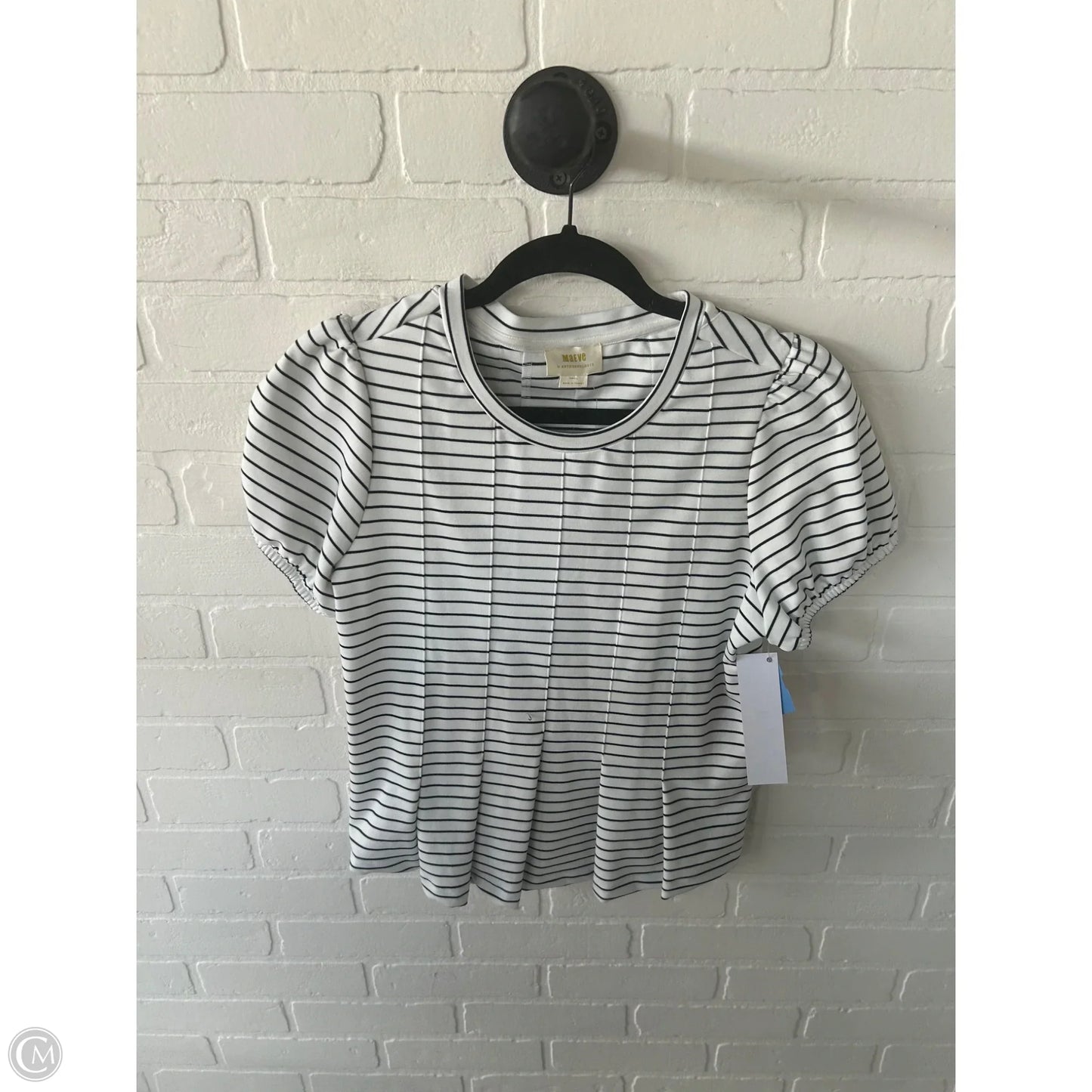 Top Short Sleeve By Maeve In Black & White, Size: S