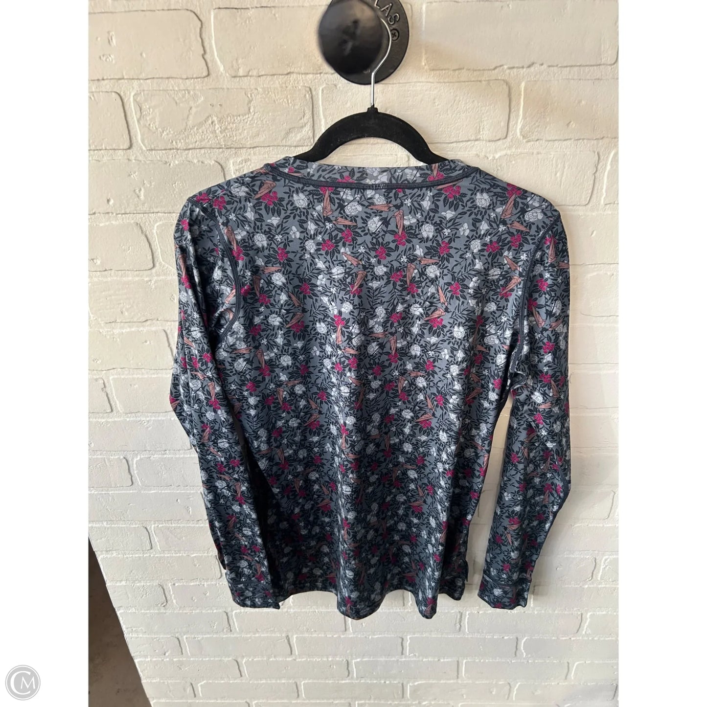 Athletic Top Long Sleeve Crewneck By Cmb In Grey & Purple, Size: L