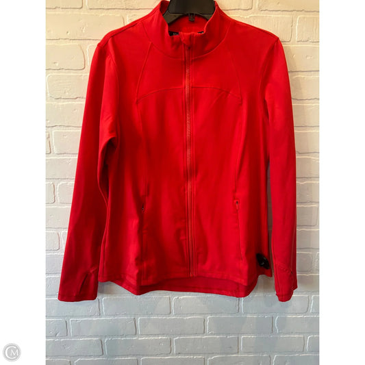 Athletic Top Long Sleeve Collar By Spyder In Red, Size: L