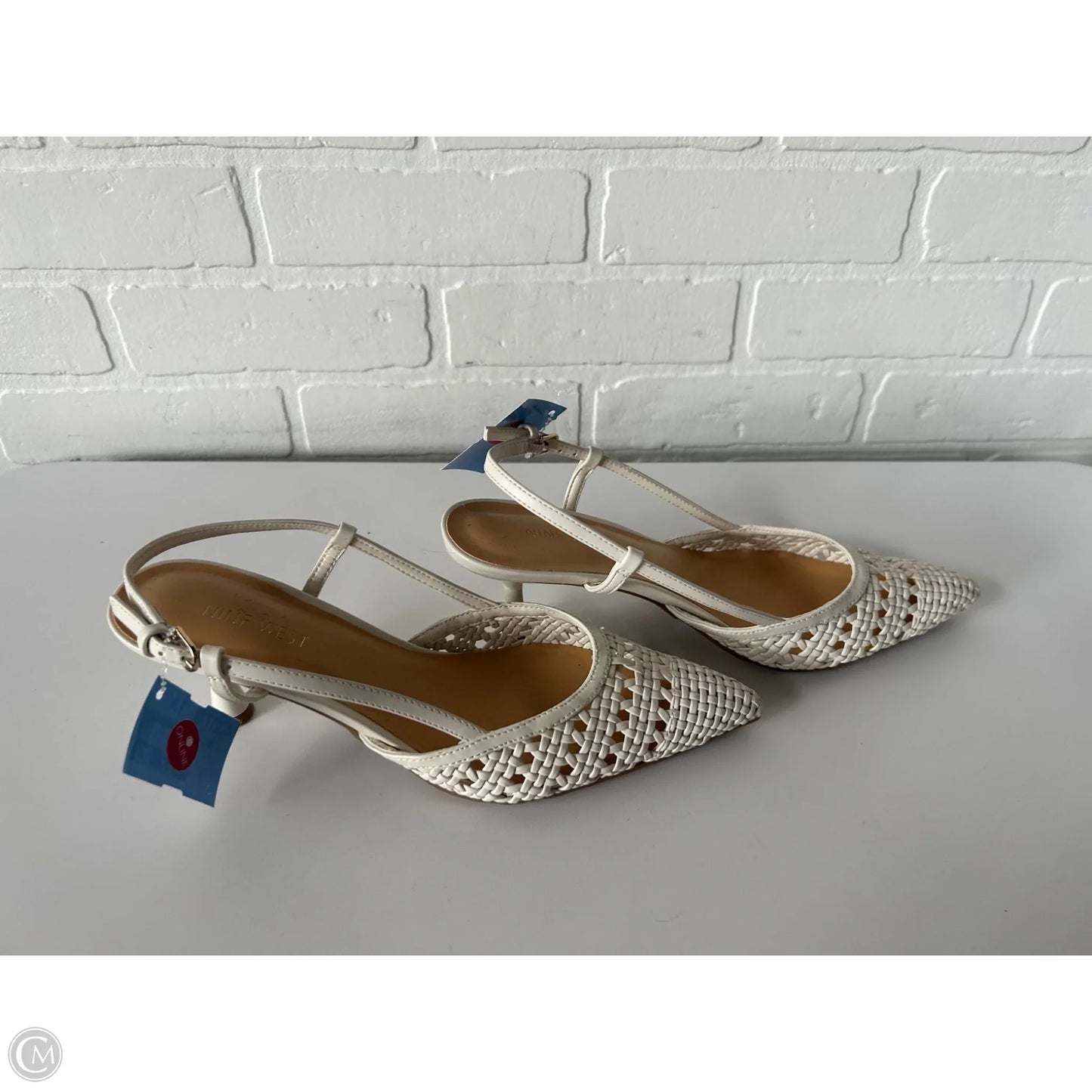 Shoes Heels Kitten By Nine West In Cream, Size: 8.5