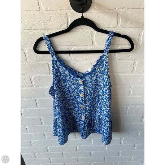 Top Sleeveless By Mine In Blue & White, Size: M