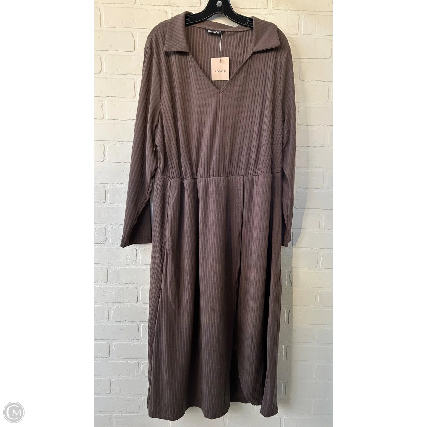 Dress Casual Midi By Bloomchic In Brown, Size: 3x