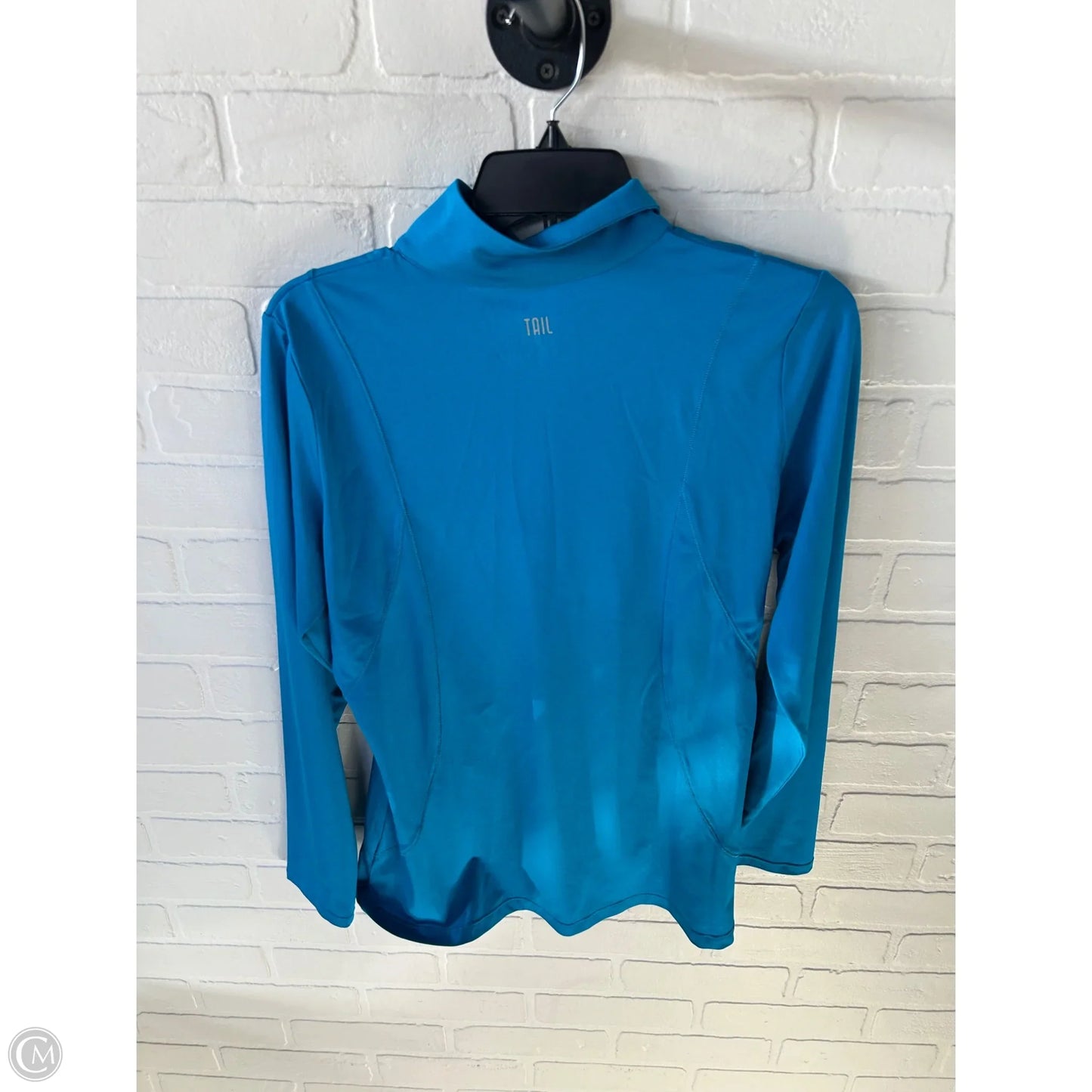 Athletic Top Long Sleeve Collar By Tail In Blue, Size: M