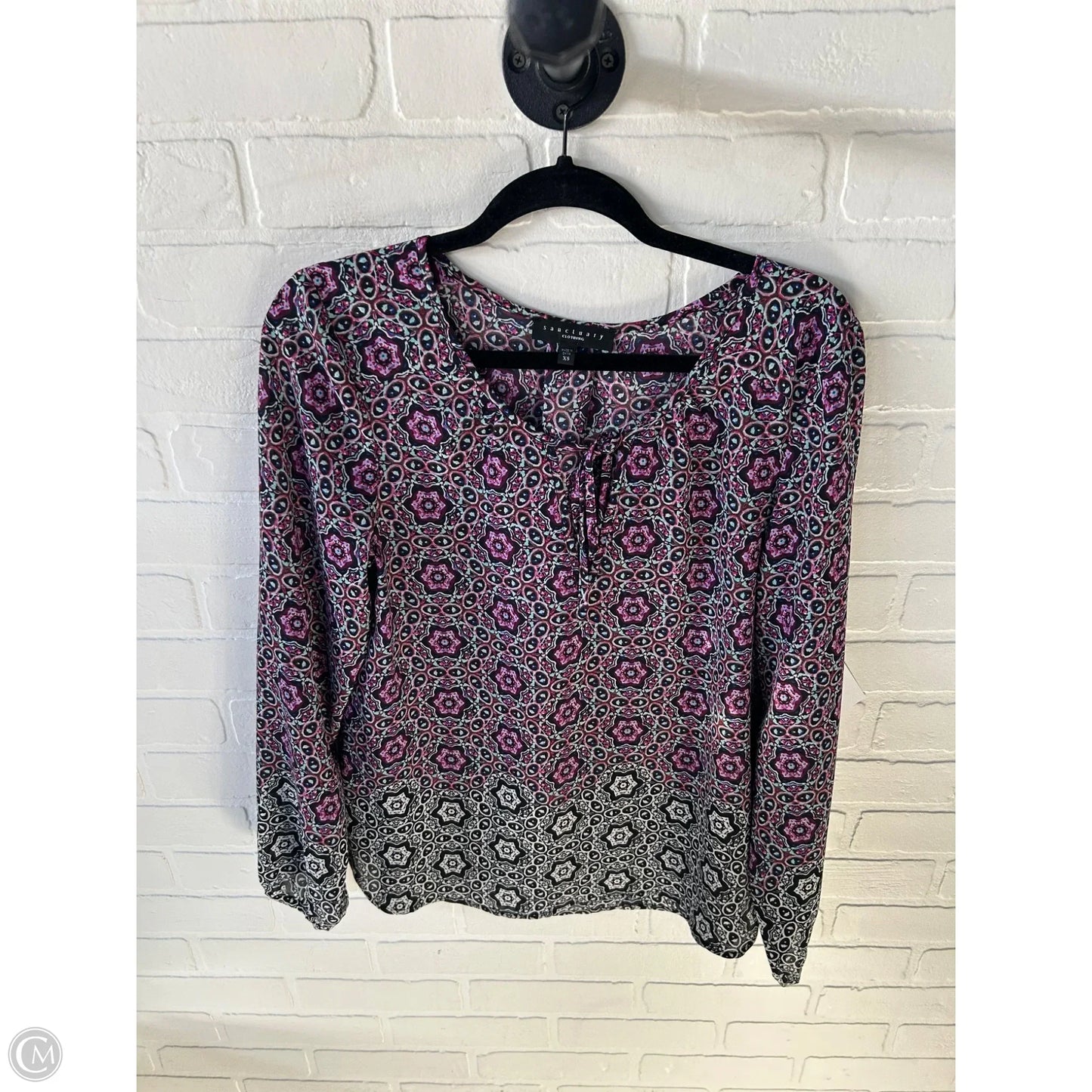 Top Long Sleeve By Sanctuary In Black & Purple, Size: Xs