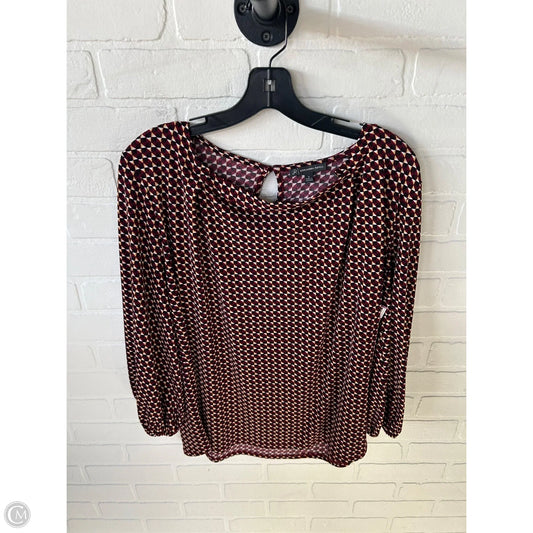 Top 3/4 Sleeve By Adrianna Papell In Red & Yellow, Size: S