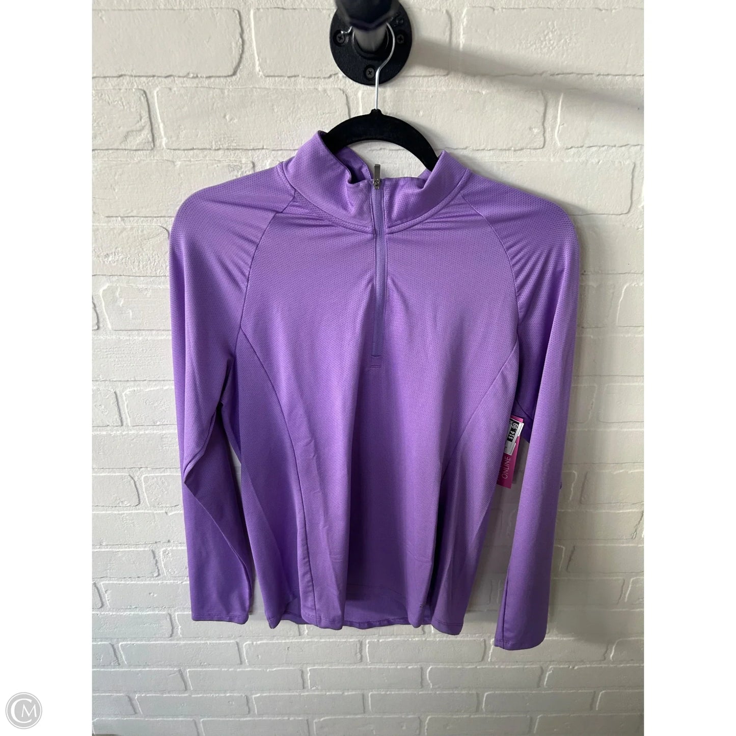 Athletic Top Long Sleeve Collar By Adidas In Purple, Size: M