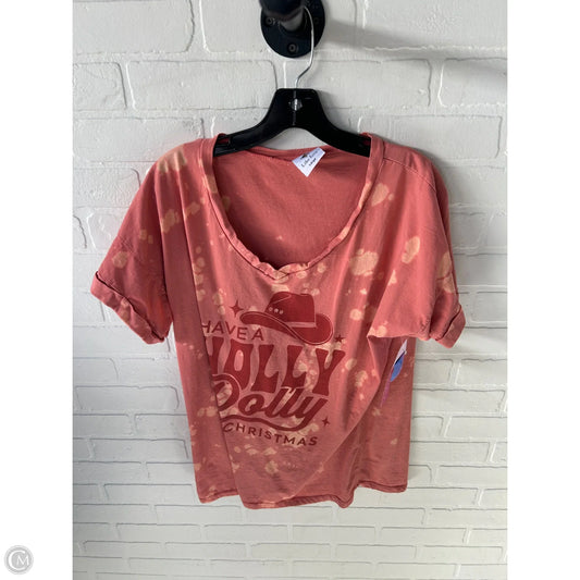 Top Short Sleeve By Like Love In Pink, Size: L