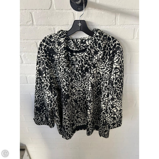 Top Long Sleeve By Ali Miles In Black & Cream, Size: 1x