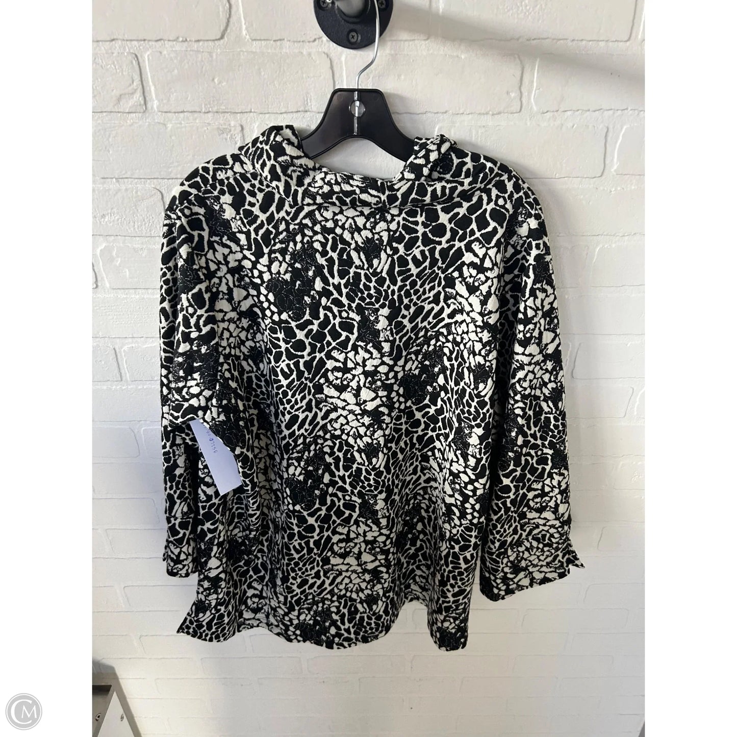 Top Long Sleeve By Ali Miles In Black & Cream, Size: 1x