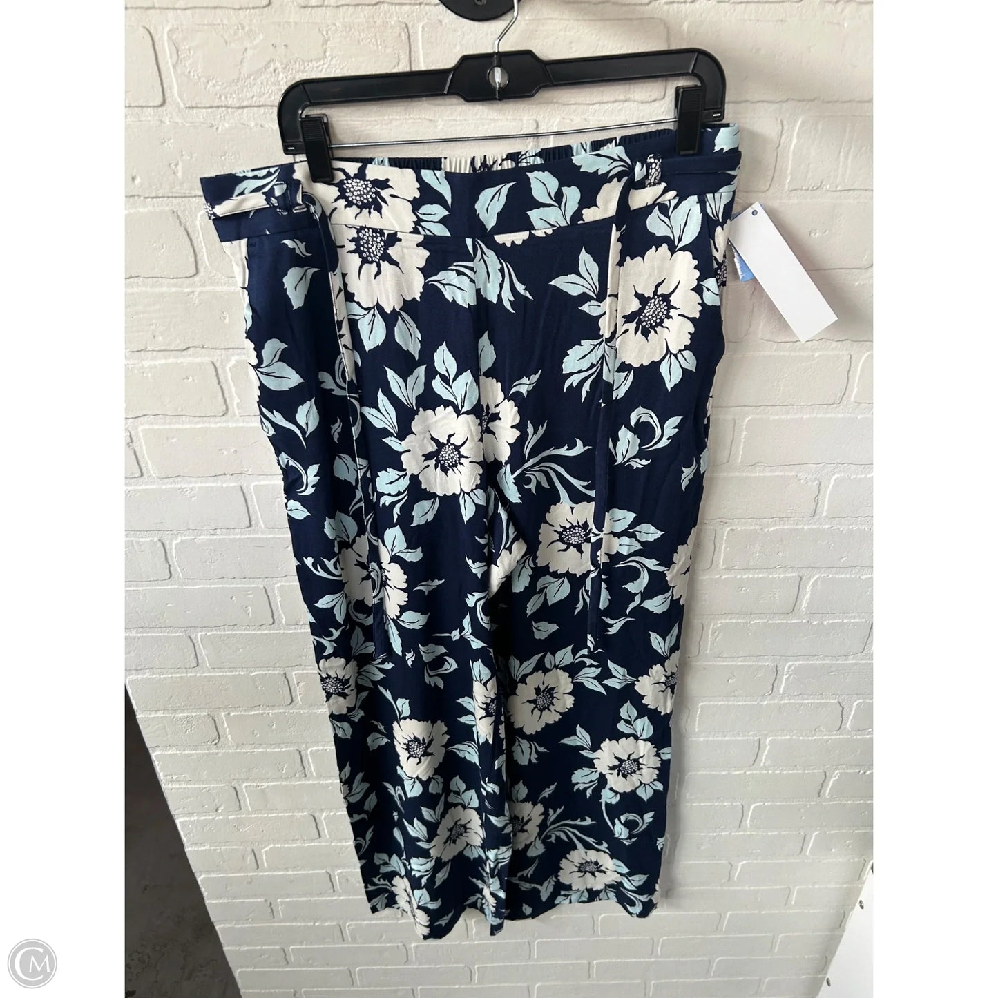 Pants Wide Leg By Talbots In Blue & White, Size: 12