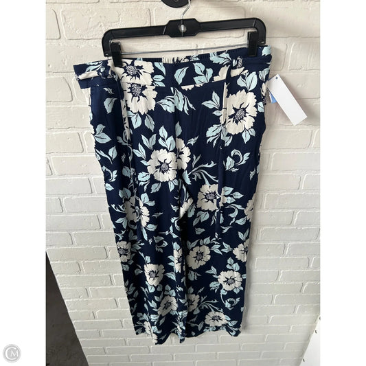 Pants Wide Leg By Talbots In Blue & White, Size: 12