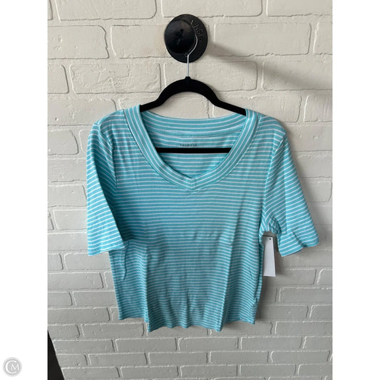 Top Short Sleeve Basic By Talbots In Blue & White, Size: Xl