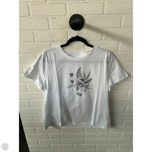 Top Short Sleeve Basic By Talbots In Black & White, Size: Xl