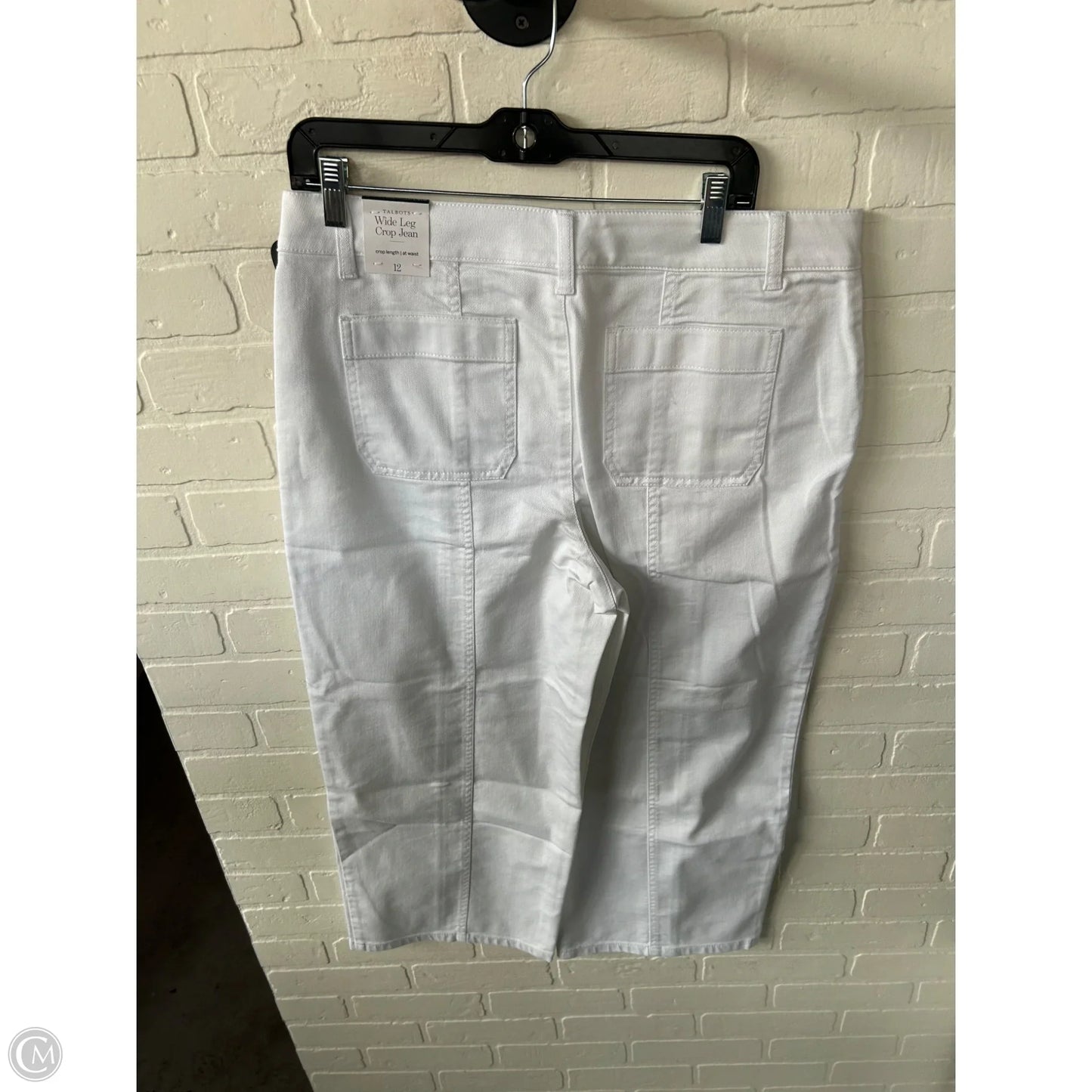Jeans Wide Leg By Talbots In White Denim, Size: 12