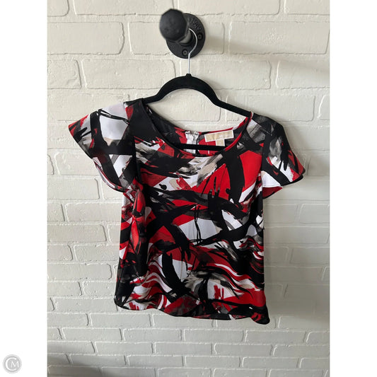 Top Short Sleeve By Michael By Michael Kors In Black & Red, Size: S