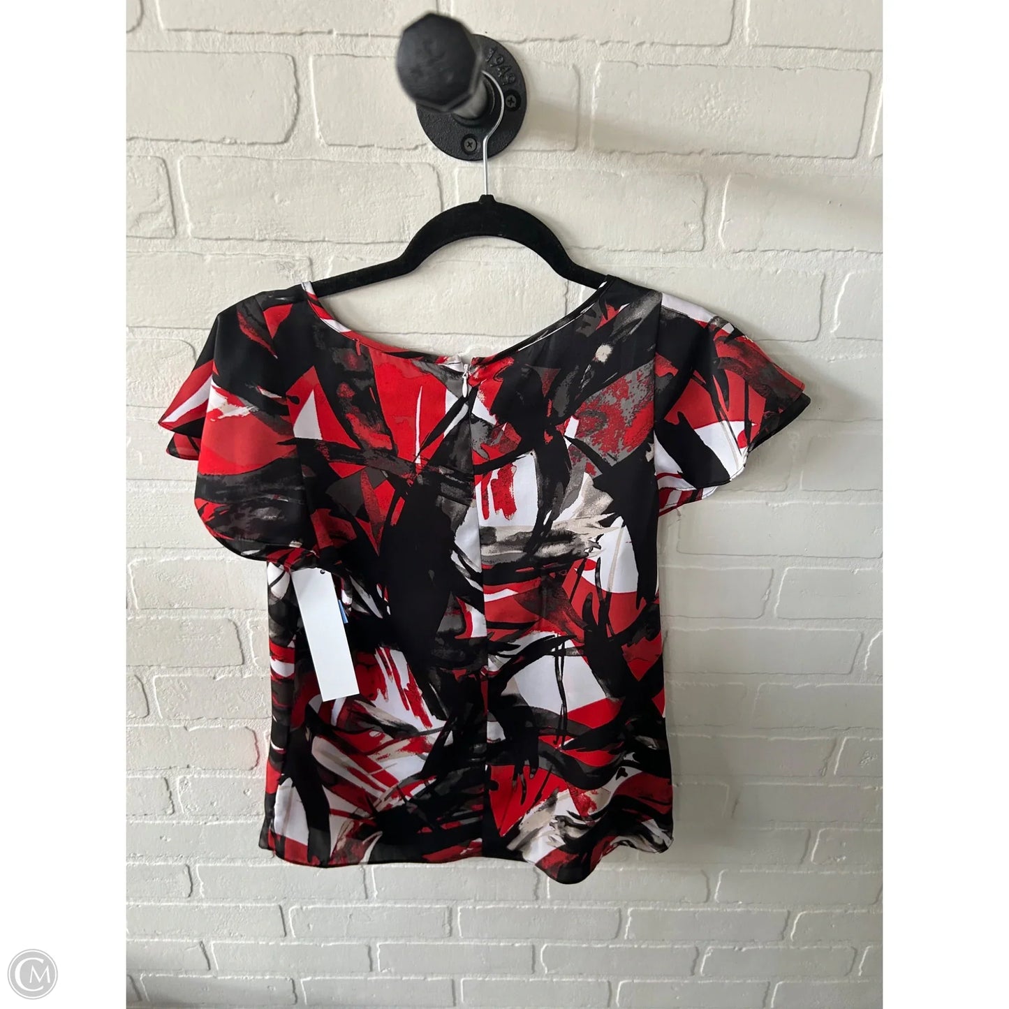 Top Short Sleeve By Michael By Michael Kors In Black & Red, Size: S