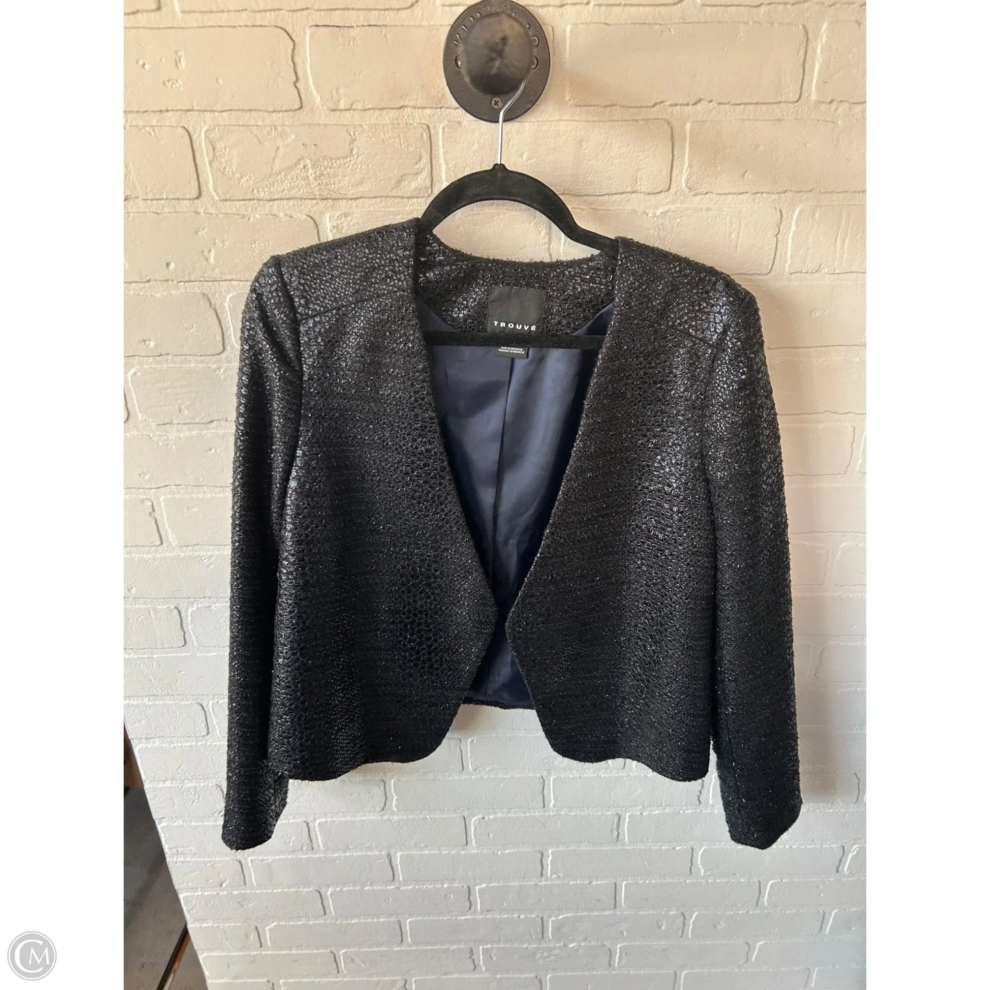 Blazer By Trouve In Black & Blue, Size: M