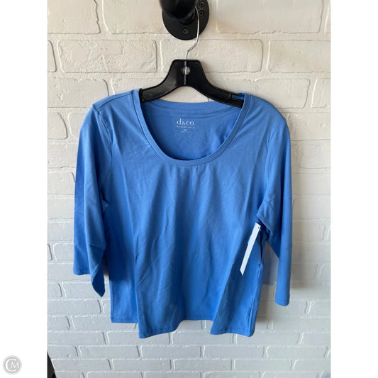 Top 3/4 Sleeve Basic By D&co. In Blue, Size: M