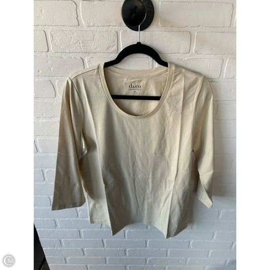 Top 3/4 Sleeve Basic By D&co. In Cream, Size: M
