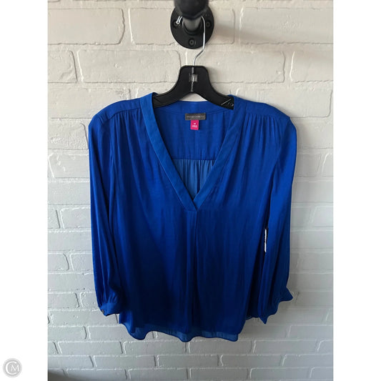 Top Long Sleeve By Vince Camuto In Blue, Size: M