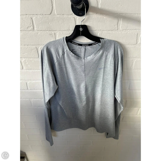 Athletic Top Long Sleeve Crewneck By Nike In Grey, Size: Xl