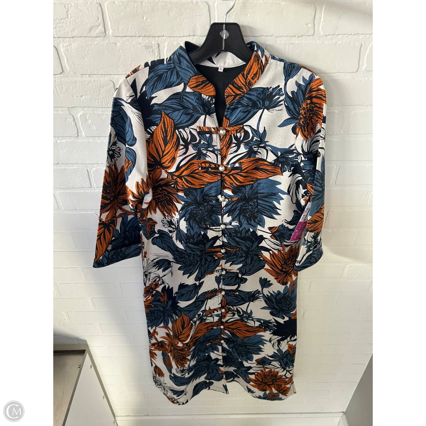 Dress Casual Maxi By Cme In Blue & Orange, Size: Xl