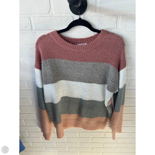 Sweater By Andree By Unit In Grey & Orange, Size: S