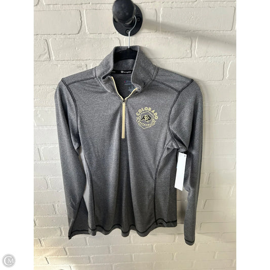 Athletic Top Long Sleeve Collar By Champion In Grey, Size: S