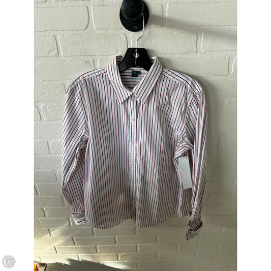 Top Long Sleeve By Lauren By Ralph Lauren In Green & Red, Size: L