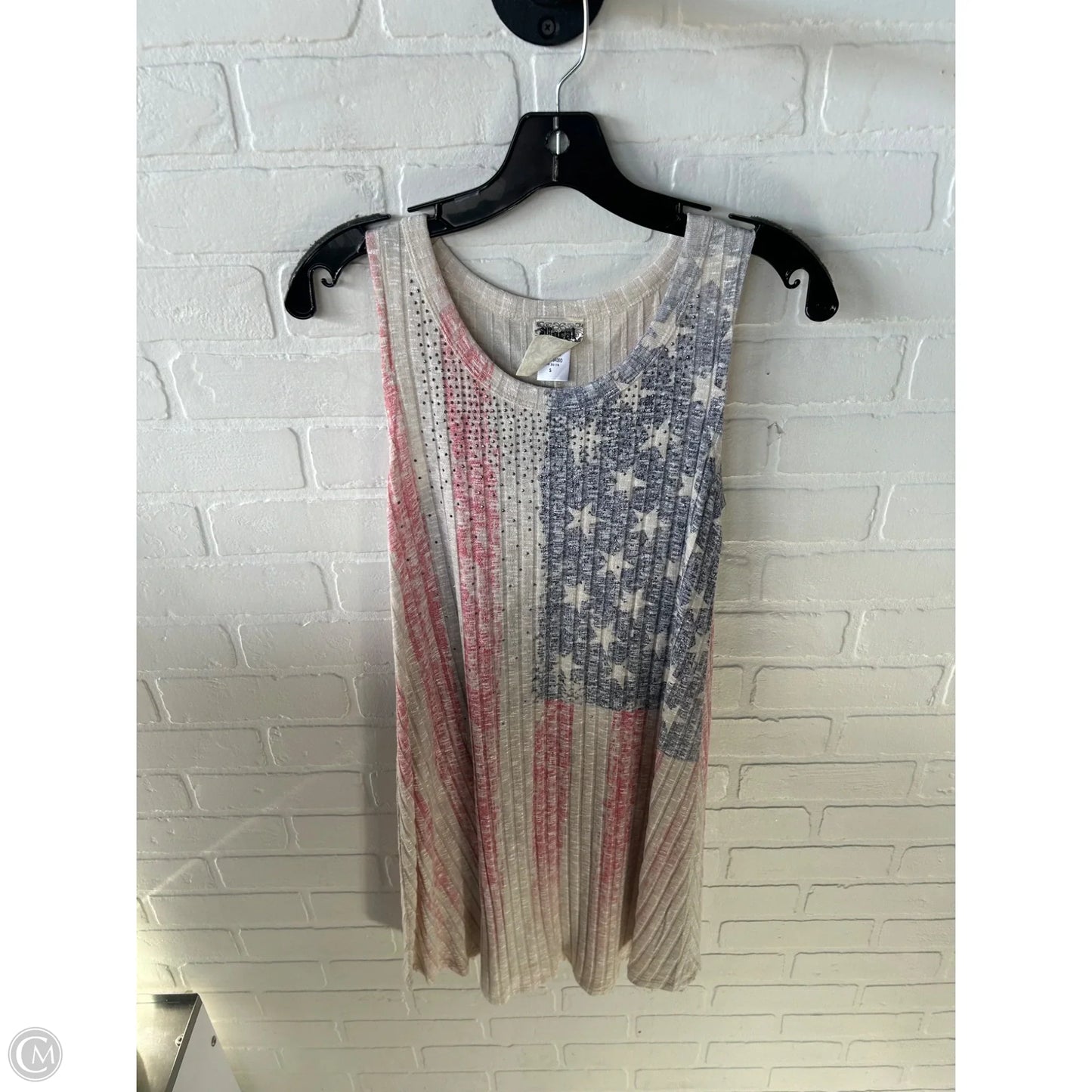 Tunic Sleeveless By Vocal In Blue & Tan, Size: S