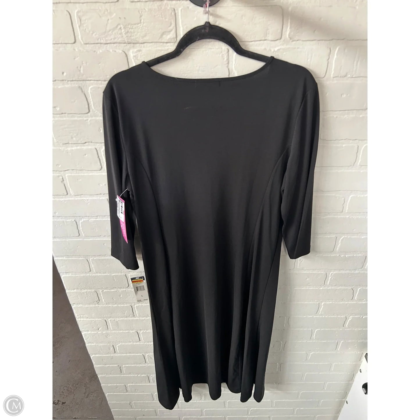 Dress Casual Midi By Chaps In Black, Size: L