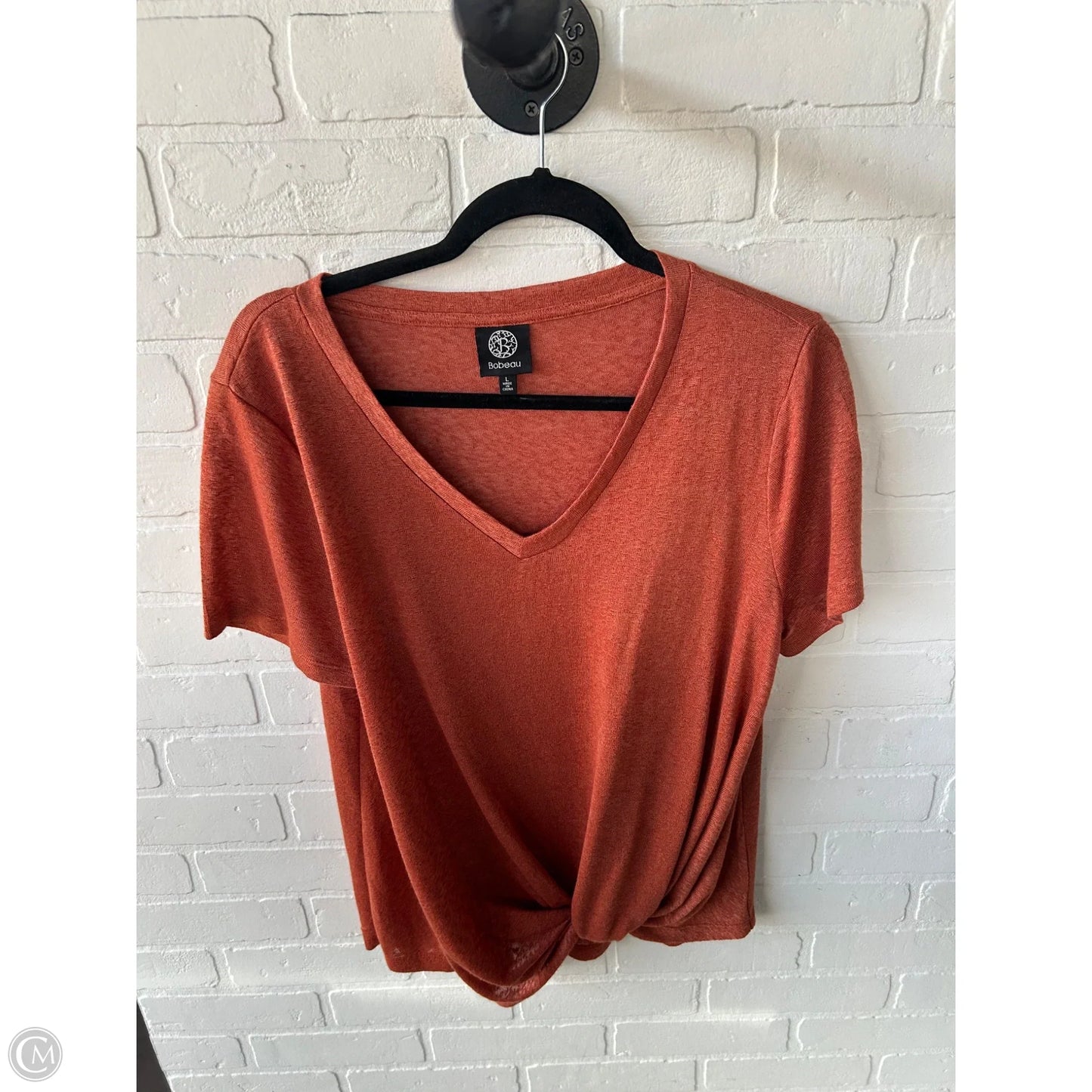 Top Short Sleeve By Bobeau In Orange, Size: L