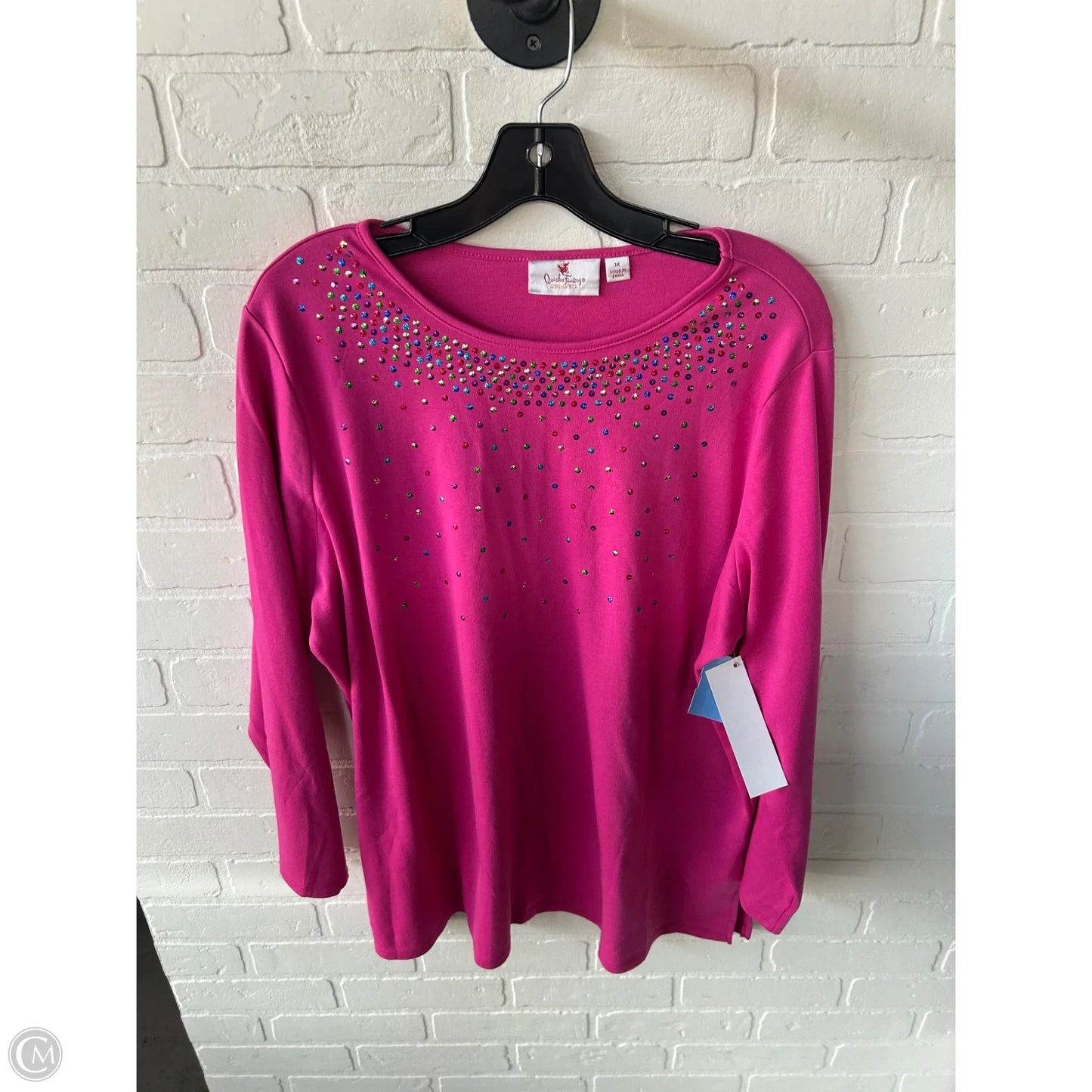 Top Long Sleeve By Quaker Factory In Pink, Size: 1x