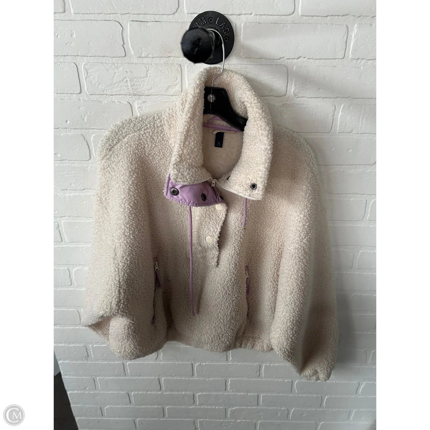 Jacket Fleece By Universal Thread In Cream & Purple, Size: M