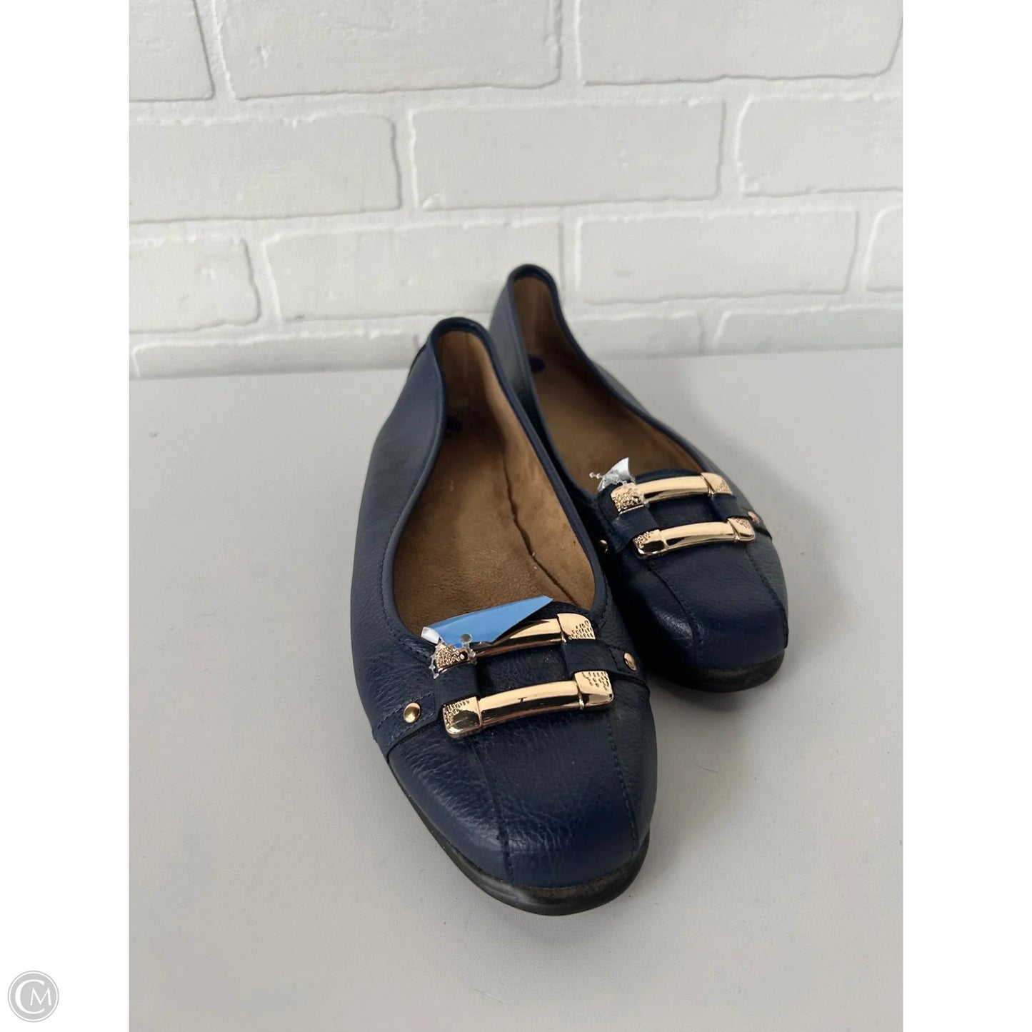 Shoes Flats By Aerosoles In Blue & Gold, Size: 8.5