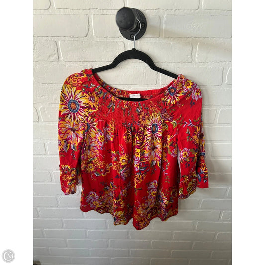 Top 3/4 Sleeve By Sundance In Red & Yellow, Size: Xs