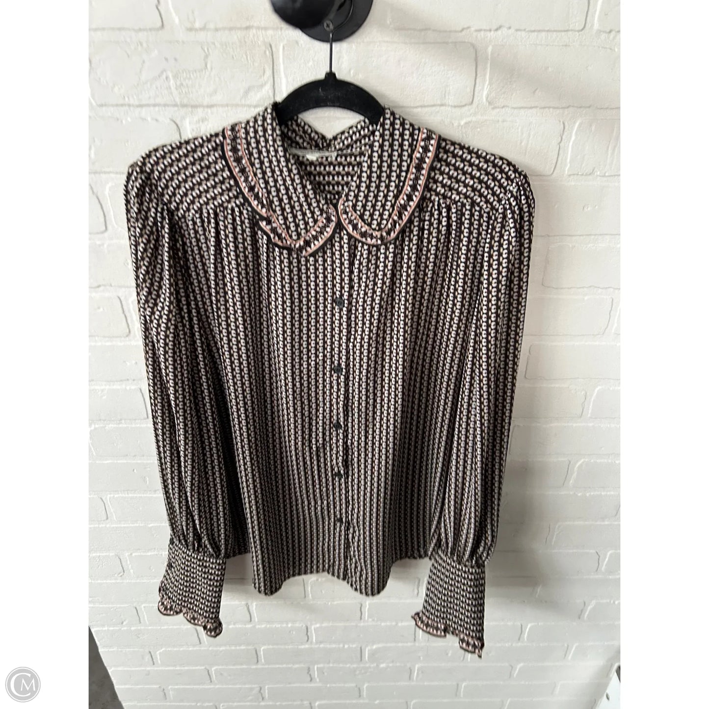 Top Long Sleeve By Max Studio In Black & Brown, Size: L