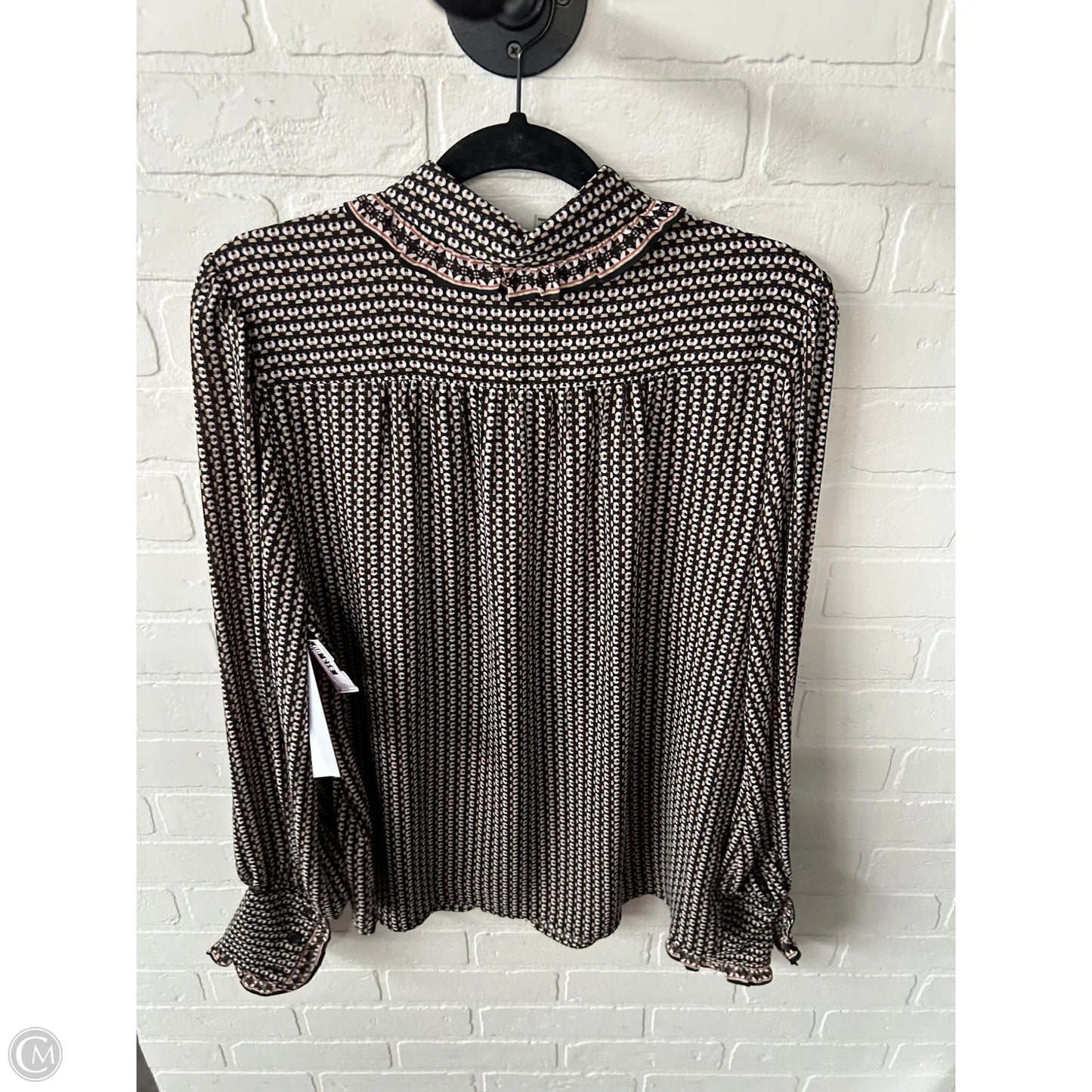 Top Long Sleeve By Max Studio In Black & Brown, Size: L