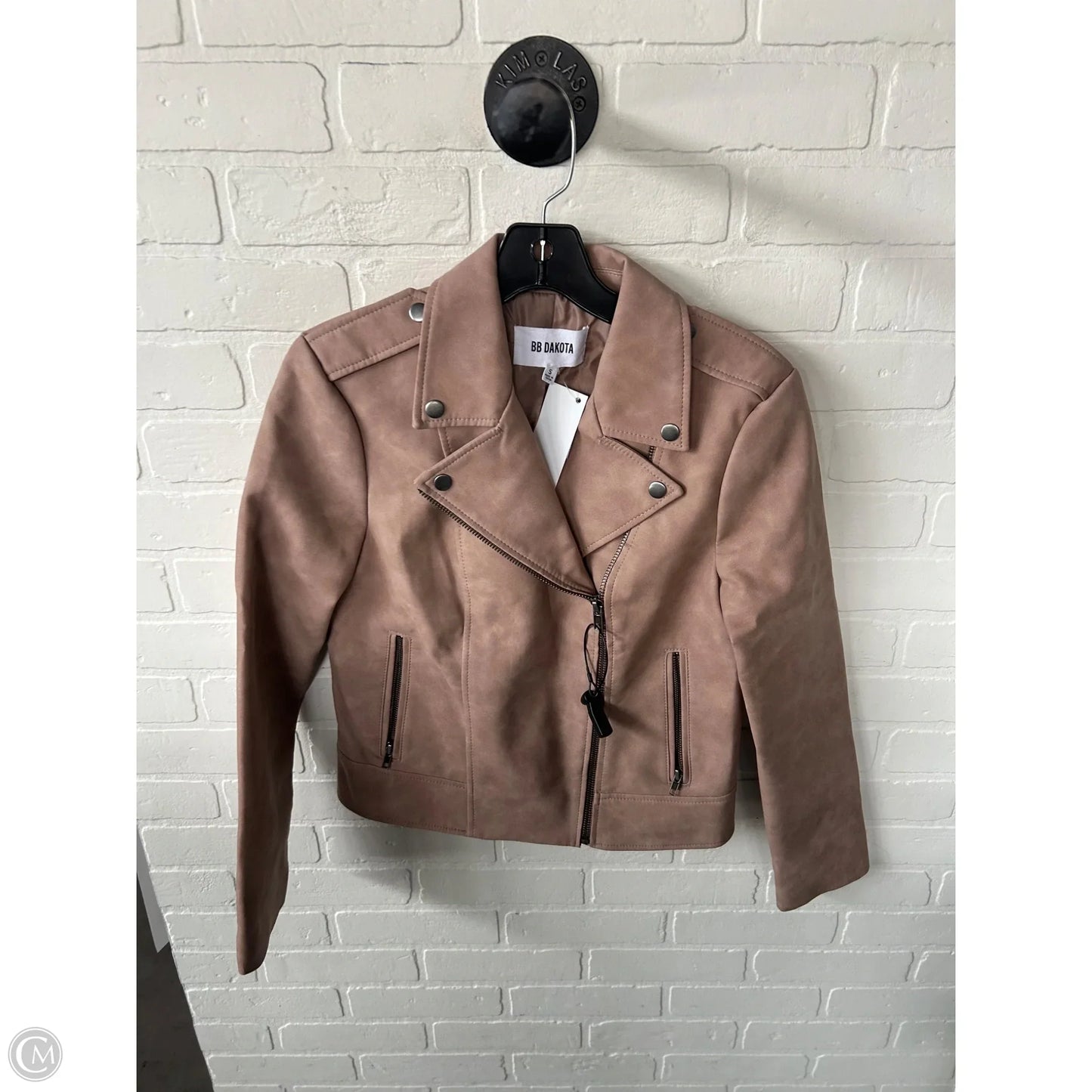 Jacket Moto By Bb Dakota In Tan, Size: S