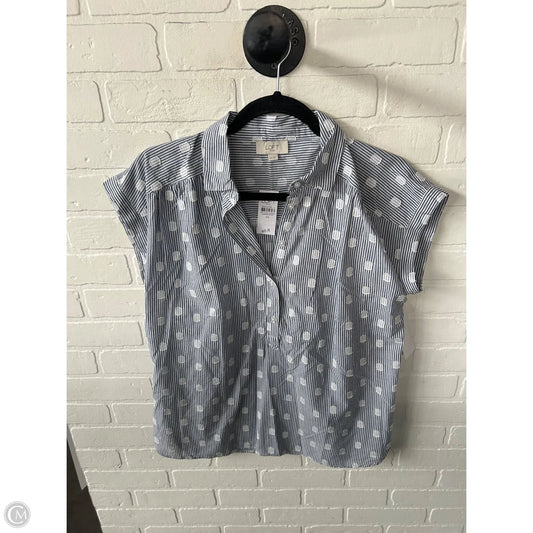 Top Short Sleeve By Loft In Blue & White, Size: Xs