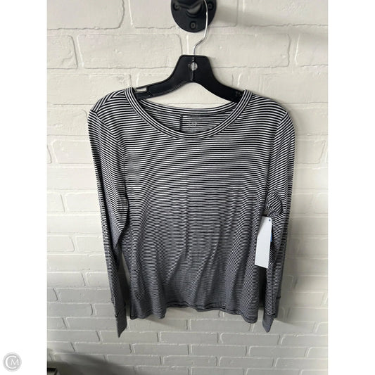 Top Long Sleeve Basic By Gap In Black & White, Size: L