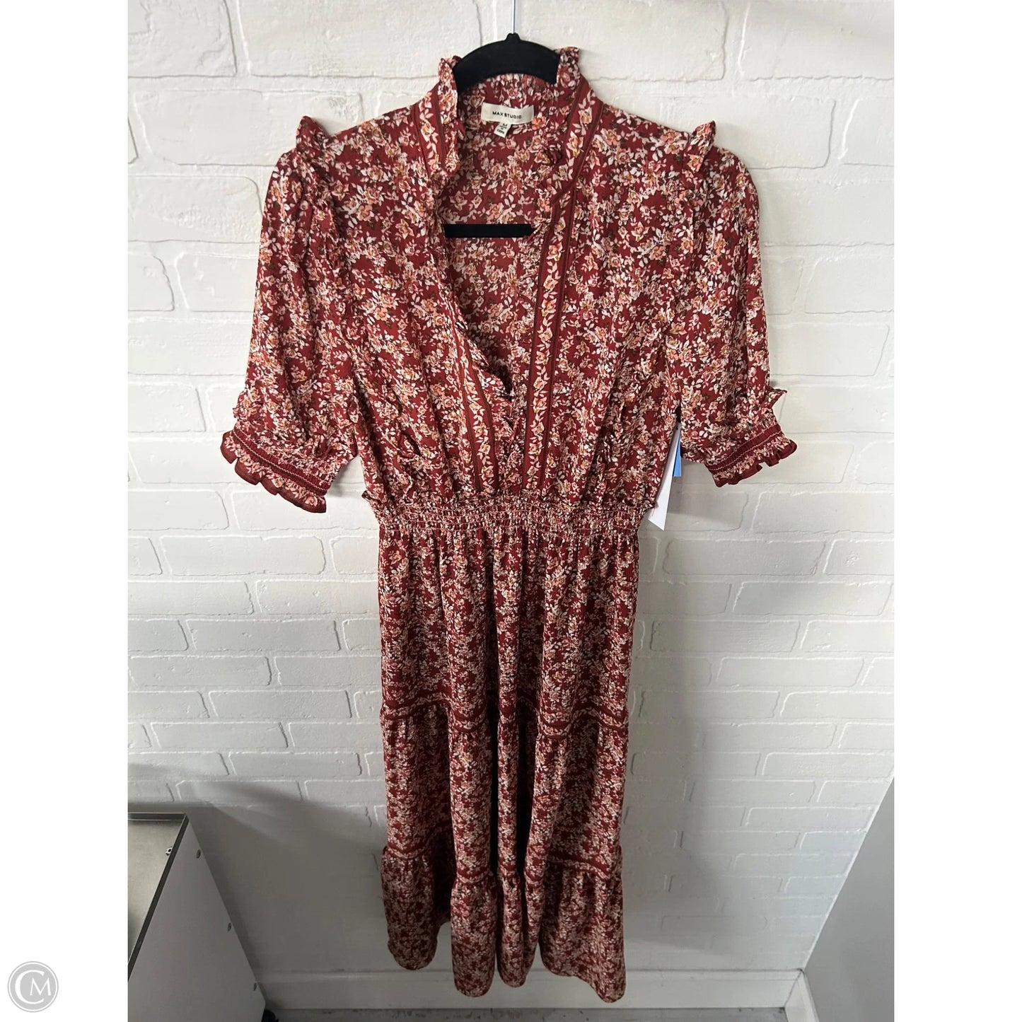 Dress Casual Maxi By Max Studio In Brown & Red, Size: M