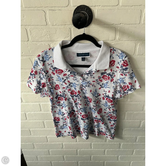Top Short Sleeve By Karen Scott In Blue & Red & White, Size: Mp