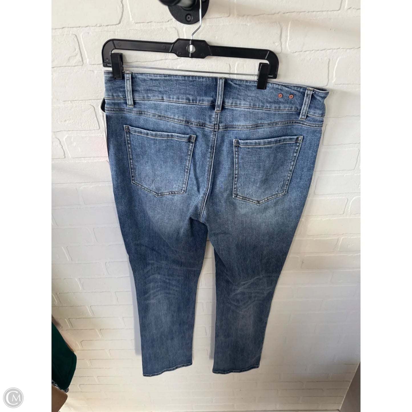 Jeans Straight By Cabi In Blue Denim, Size: 14