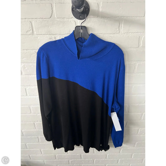 Sweater By Calvin Klein In Black & Blue, Size: 2x