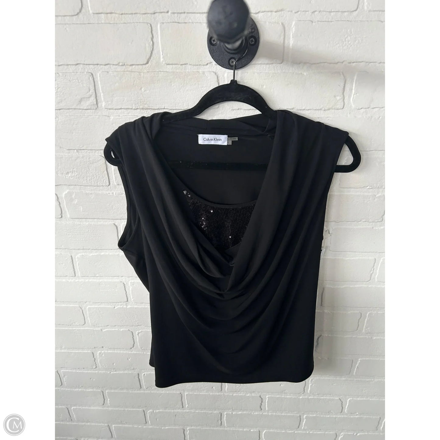 Top Sleeveless By Calvin Klein In Black, Size: L