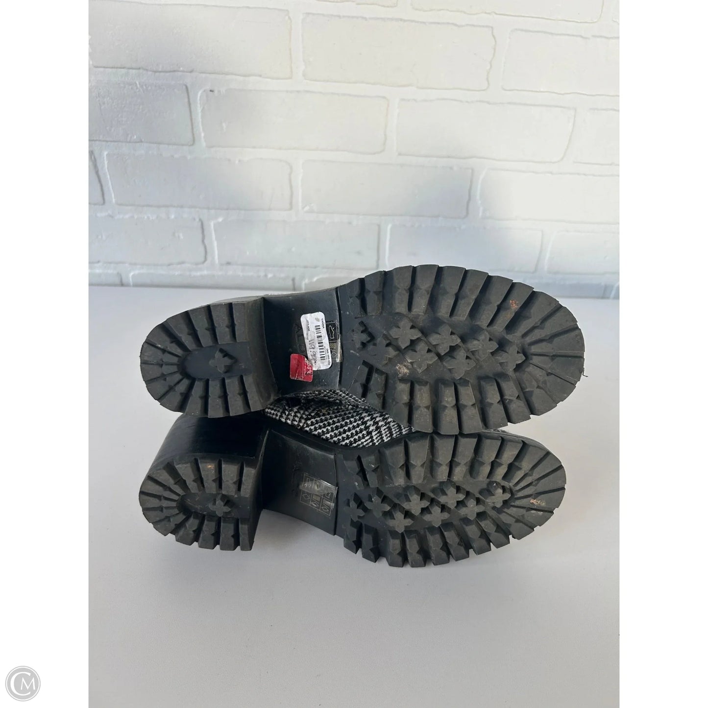 Boots Ankle Heels By Aldo In Black & White, Size: 7