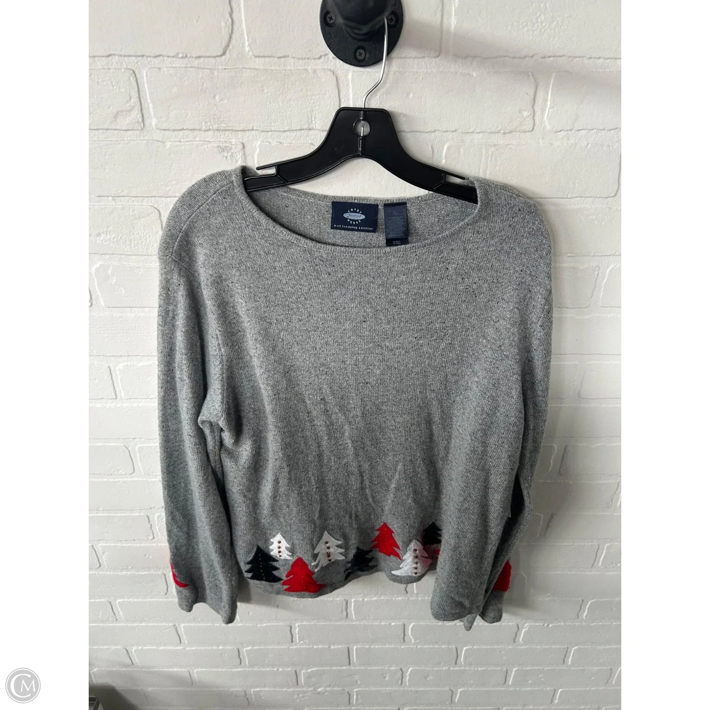 Sweater By Crazy Horse In Grey & Red, Size: Xl