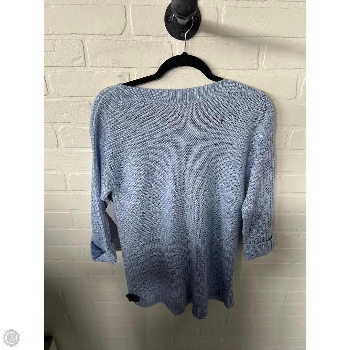 Sweater By Chicos In Blue & Silver, Size: M